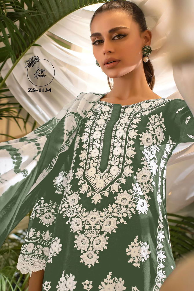 ZS 1134 Embroidery Georgette Pakistani Readymade Suits Catalog